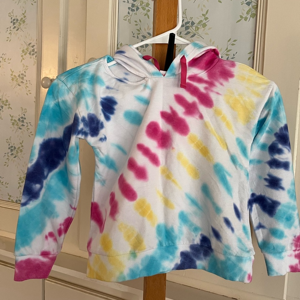 Design History Kids Tie-Dye Hoodie - Pink, Yellow & Blue